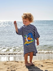 JoJo Maman Bébé Blue Toucan Towelling Hooded Poncho - Image 1 of 6