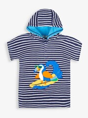 JoJo Maman Bébé Blue Toucan Towelling Hooded Poncho - Image 4 of 6