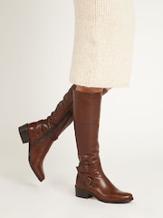 Jones Bootmaker Brown Phoebe L Calf Leather Knee-High Boots - Image 1 of 6