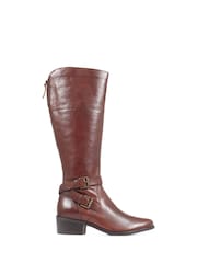 Jones Bootmaker Brown Phoebe L Calf Leather Knee-High Boots - Image 2 of 6