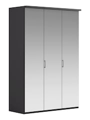Wiemann Peyton Graphite Mirror Semi Fitted Triple Wardrobe - Image 3 of 6