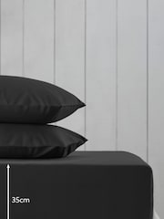Black Cotton Rich Deep Fitted Sheet - Image 2 of 2