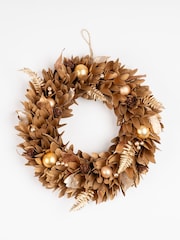 Scottish Everlastings Ltd Gold Wood Shave Wreath - Image 2 of 3