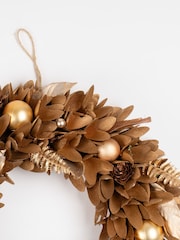 Scottish Everlastings Ltd Gold Wood Shave Wreath - Image 3 of 3