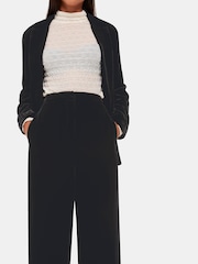 Whistles Full Length Velvet Black Trousers - Image 3 of 5
