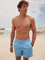 Turquoise Mini Fish Printed Swim Shorts - Image 3 of 11