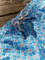 Turquoise Mini Fish Printed Swim Shorts - Image 7 of 11