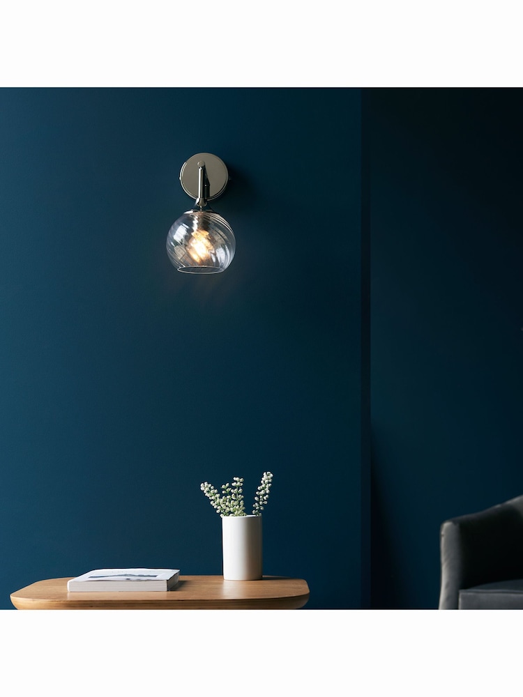Gallery Home Bright Nickel Lexi Wall Light - Image 1 of 6