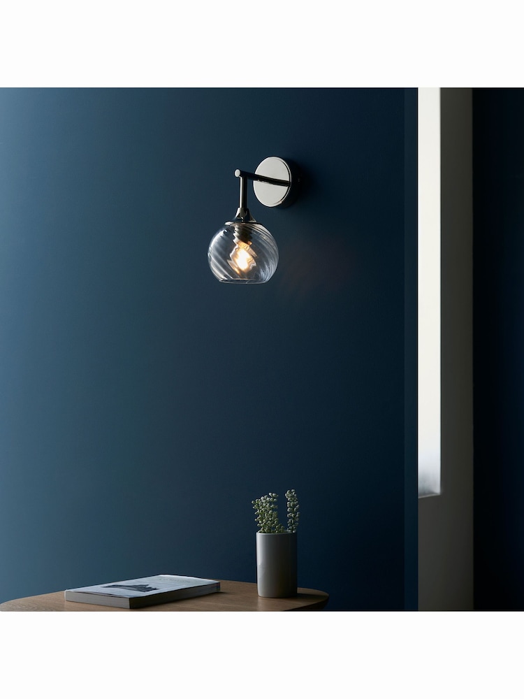 Gallery Home Bright Nickel Lexi Wall Light - Image 2 of 6