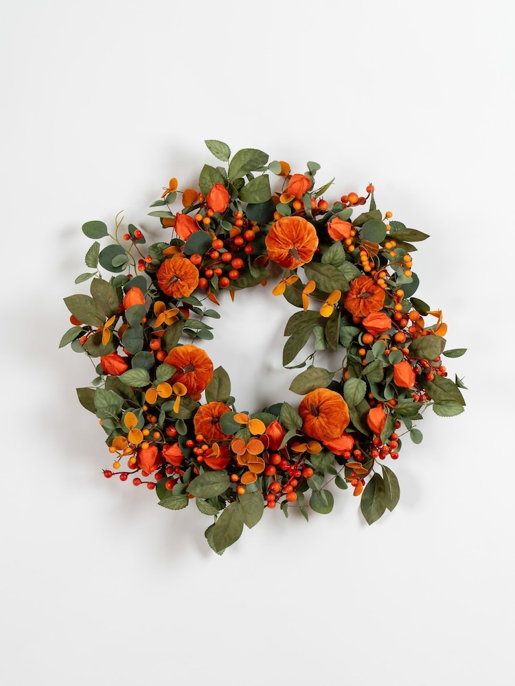 Scottish Everlastings Ltd Orange Pumpkin Wreath - Image 2 of 3