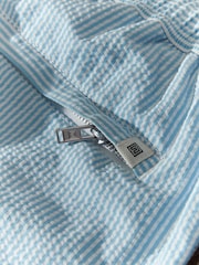 Blue and White Seersucker Striped Premium Swim Shorts - Image 10 of 11
