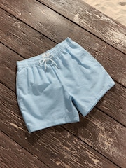 Blue and White Seersucker Striped Premium Swim Shorts - Image 6 of 11