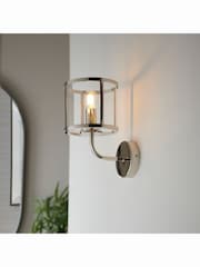 Gallery Home Bright Nickel Vernon 1 Bulb Wall Light - Image 1 of 4