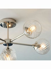 Gallery Home Bright Nickel Lexi 6 Bulb Ceiling Light - Image 5 of 8