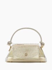 Dune London Gold Bryony Embellished Vinyl Top Handle Grab Bag - Image 1 of 2