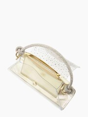 Dune London Gold Bryony Embellished Vinyl Top Handle Grab Bag - Image 2 of 2
