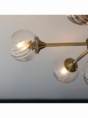 Gallery Home Antique Brass Lexi 6 Bulb Ceiling Light - Image 3 of 4