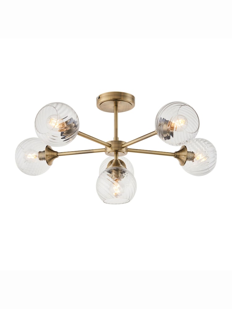 Gallery Home Antique Brass Lexi 6 Bulb Ceiling Light - Image 4 of 4