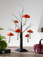 Scottish Everlastings Ltd Orange Hanging Toadstool Decorations with Twig Tree - Image 1 of 4