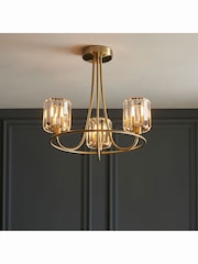 Gallery Home Antique Brass Hove 3 Bulb Ceiling Light - Image 1 of 4