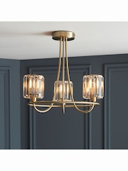 Gallery Home Antique Brass Hove 3 Bulb Ceiling Light - Image 2 of 4