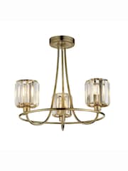 Gallery Home Antique Brass Hove 3 Bulb Ceiling Light - Image 4 of 4