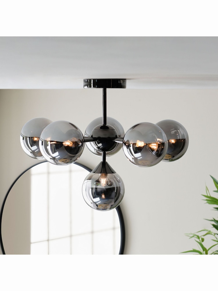 Gallery Home Black Flush Ceiling Fitting Brampton Ceiling Light - Image 1 of 4