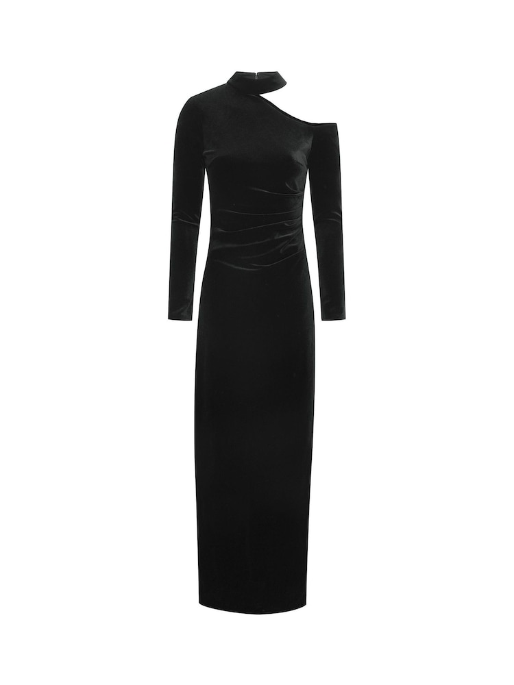 Gina Bacconi Black Sharon Velvet One Shoulder Maxi Dress - Image 6 of 6 Gina Bacconi Black Sharon Velvet One Shoulder Maxi Dress - Image 6 of 6