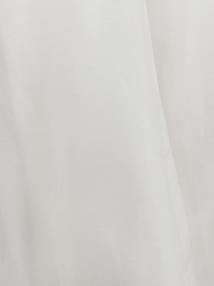 Reiss Ivory Juliet Linen Silk Contrast Button-Through Shirt - Image 8 of 8