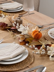 Scottish Everlastings Ltd Orange Neutral Velvet Pumpkins Garland - Image 1 of 3