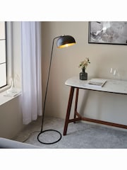 Gallery Home Claire Matt Black and Antique Brass Floor Lamp - Image 1 of 5