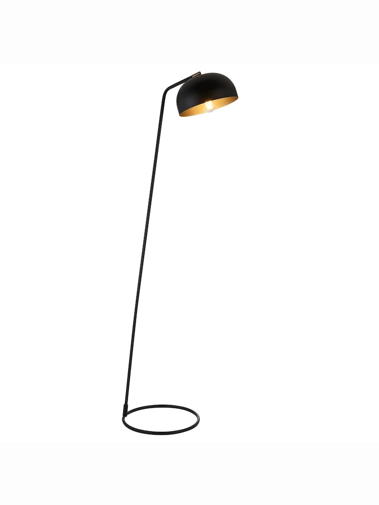 Gallery Home Claire Matt Black and Antique Brass Floor Lamp - Image 5 of 5