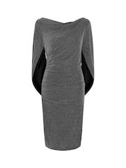 Gina Bacconi Heena Metallic Drape Back Dress - Image 6 of 6