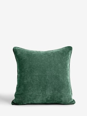 Dark Green 45 x 45cm Soft Velour Cushion - Image 2 of 3
