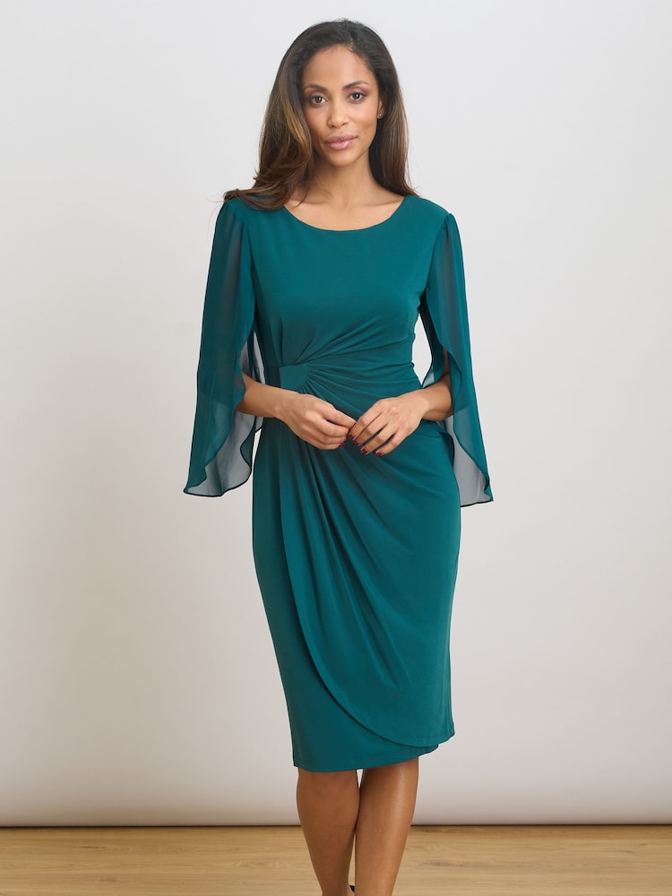 Gina Bacconi Ryder Jersey And Chiffon Wrap Dress - 圖片 1/7
