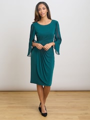 Gina Bacconi Ryder Jersey And Chiffon Wrap Dress - 圖片 3/7