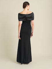 Gina Bacconi Black Robin Off Shoulder Draped Maxi Dress - Image 2 of 7
