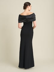 Gina Bacconi Black Robin Off Shoulder Draped Maxi Dress - Image 5 of 7