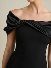 Gina Bacconi Black Robin Off Shoulder Draped Maxi Dress - Image 6 of 7