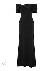 Gina Bacconi Black Robin Off Shoulder Draped Maxi Dress - Image 7 of 7
