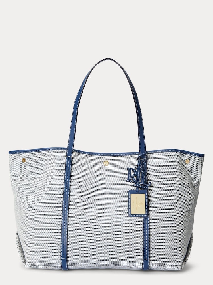 Lauren Ralph Lauren Emerie Leather and Canvas Tote Bag - Image 1 of 5