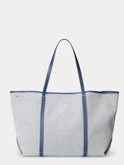 Lauren Ralph Lauren Emerie Leather and Canvas Tote Bag - Image 2 of 5