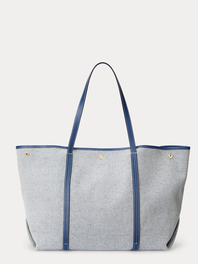 Lauren Ralph Lauren Emerie Leather and Canvas Tote Bag - Image 2 of 5