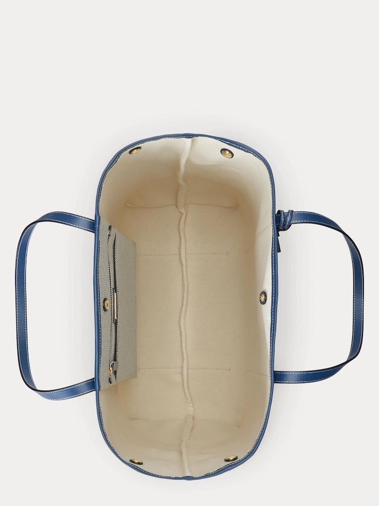 Lauren Ralph Lauren Emerie Leather and Canvas Tote Bag - Image 4 of 5