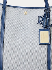Lauren Ralph Lauren Emerie Leather and Canvas Tote Bag - Image 5 of 5
