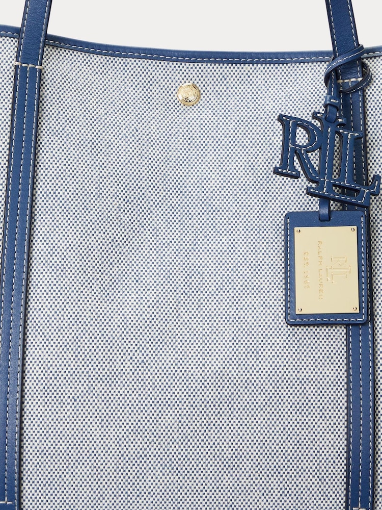 Lauren Ralph Lauren Emerie Leather and Canvas Tote Bag - Image 5 of 5