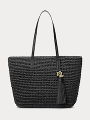 Lauren Ralph Lauren Whitney Straw Tote 100% Cotton Bag - Image 2 of 6