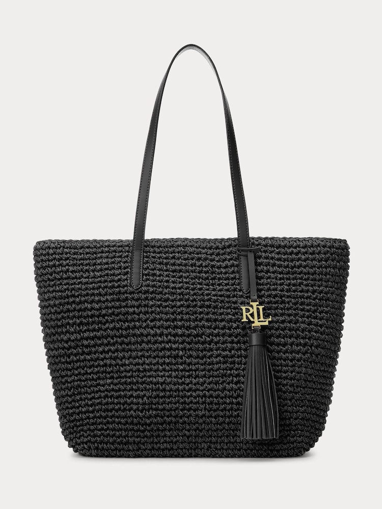 Lauren Ralph Lauren Whitney Straw Tote 100% Cotton Bag - Image 2 of 6