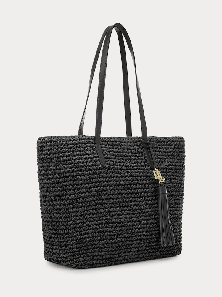 Lauren Ralph Lauren Whitney Straw Tote 100% Cotton Bag - Image 6 of 6