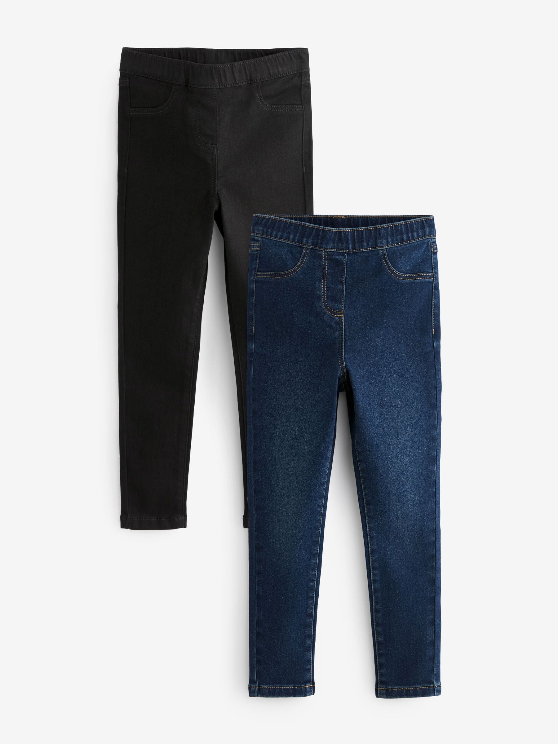 Buy Black Grey Elasticated Waist Jeggings 2 Pack 3 16yrs from Next Luxembourg